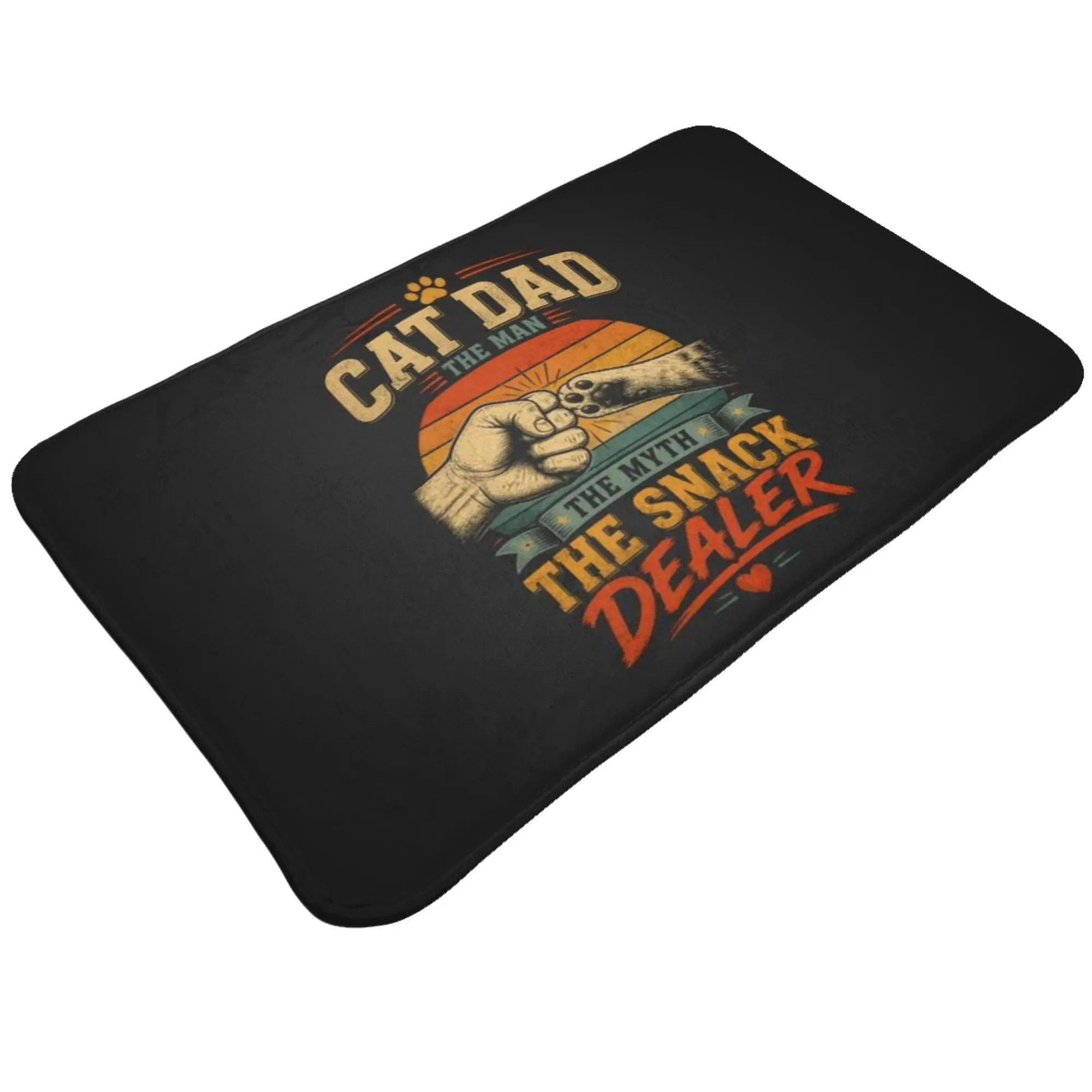 Cat Dad Snack Dealer Retro Sunset Tshirt Design Anti-Slip Mat Living Room  Absorbent Doormat Home Decoration