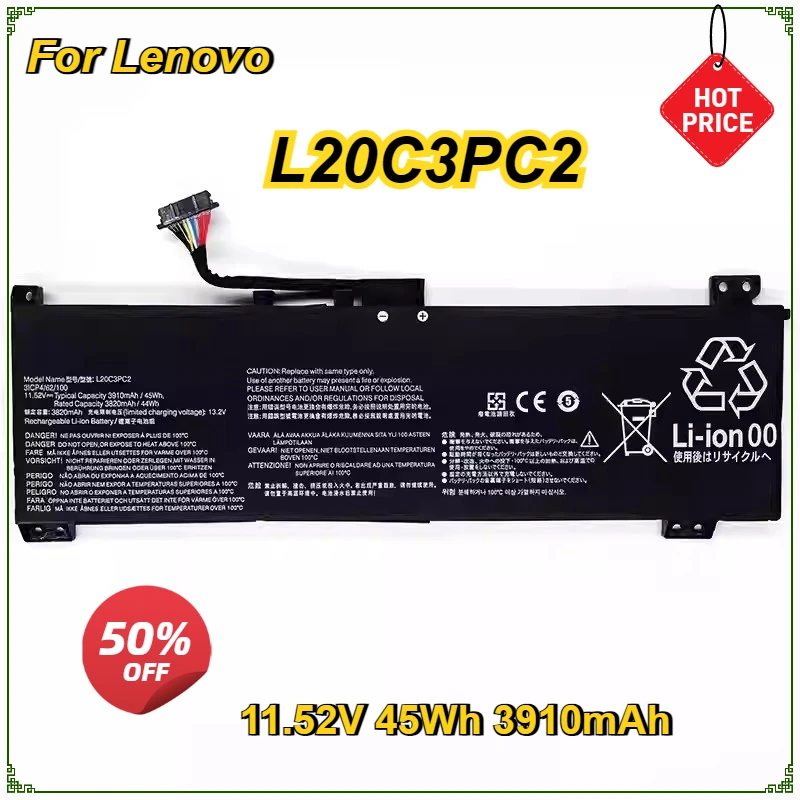 

Laptop Battery L20C3PC2 for Lenovo Ideapad Gaming 3i 15IHU6 15ACH6 L360-15 Series L20M3PC2 L20D3PC2 SSB10X55571 11.52V 45Wh