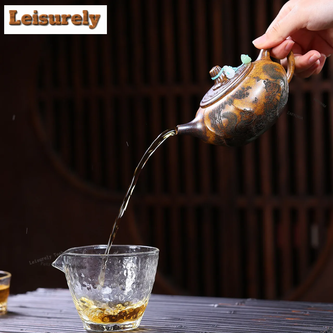 290ml Sand Luxury Yixing Purple Clay Teapots Handmade Squirrel Pot Raw Ore Dragon Bone Gold Mud Kettle Zisha Tea Set Tea Items