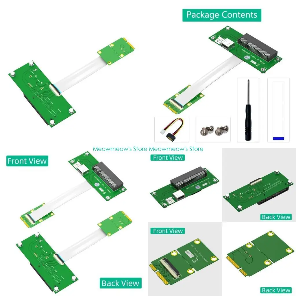 

W91A Кабель Mini PCIE-PCIE 8X с разъемами типа «папа» и «мама» для горизонтальной установки