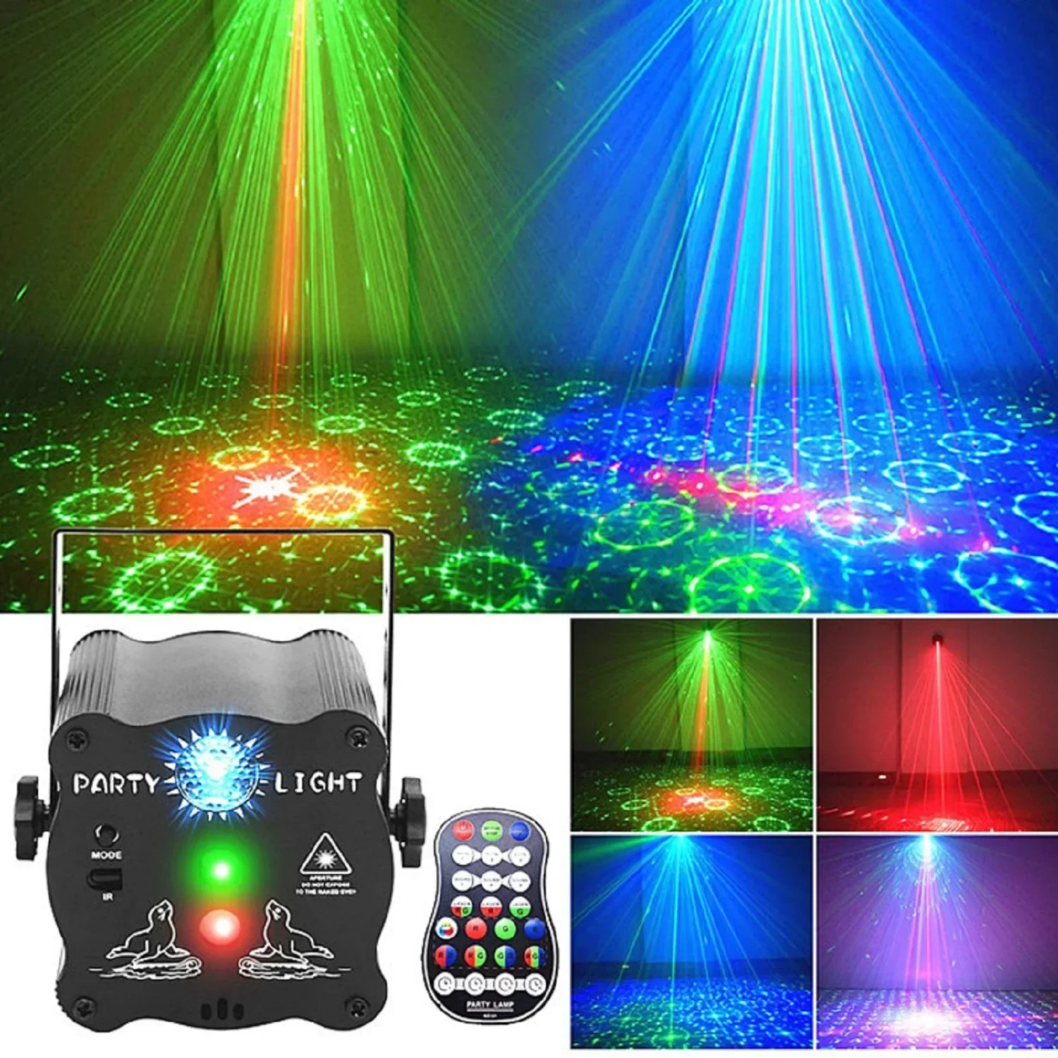 

New Mini Laser Stage Lights KTV Bar DJ Voice Controlled Flash Light Decorative Starry Sky Projection Light Atmosphere Light Hot