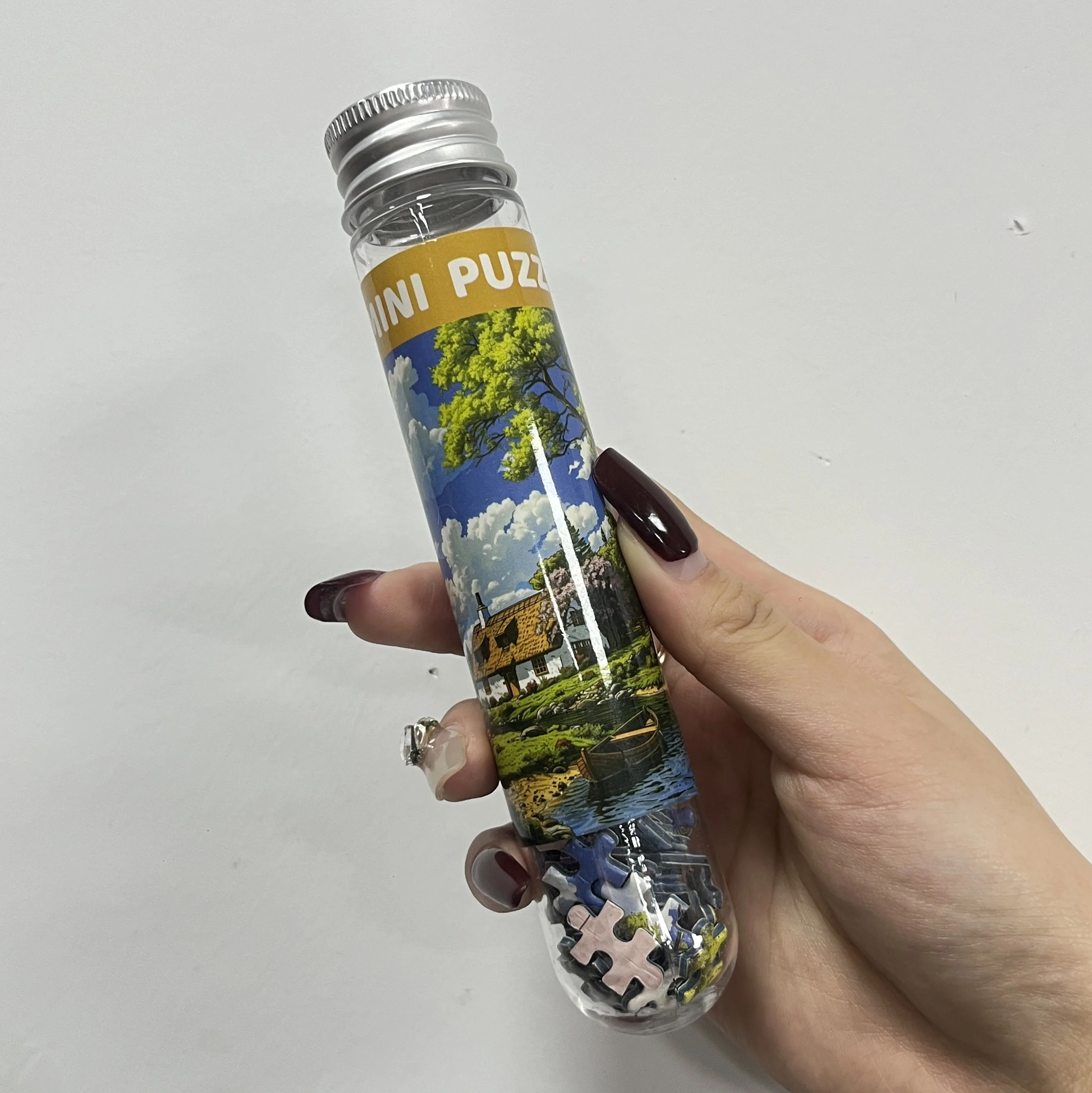 150 Uds Mini rompecabezas campo de verano pinturas de fama mundial tubo de ensayo rompecabezas juguete de papel rompecabezas portátil de bolsillo, regalos de vacaciones