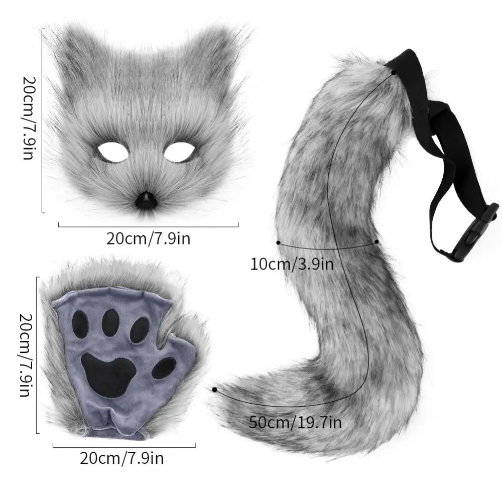 1set Plush Halloween Cosplay Accessories Claw Tail Halloween Animal Cosplay Props Photo Prop Cute Animal Cosplay Props