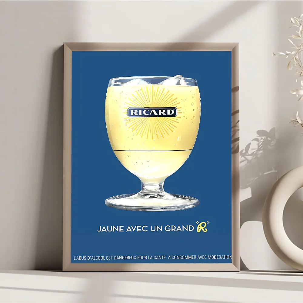 R-Ricard Beer Self-adhesive Art Poster HD Quality Wall Art Retro Posters For Home Home Decor