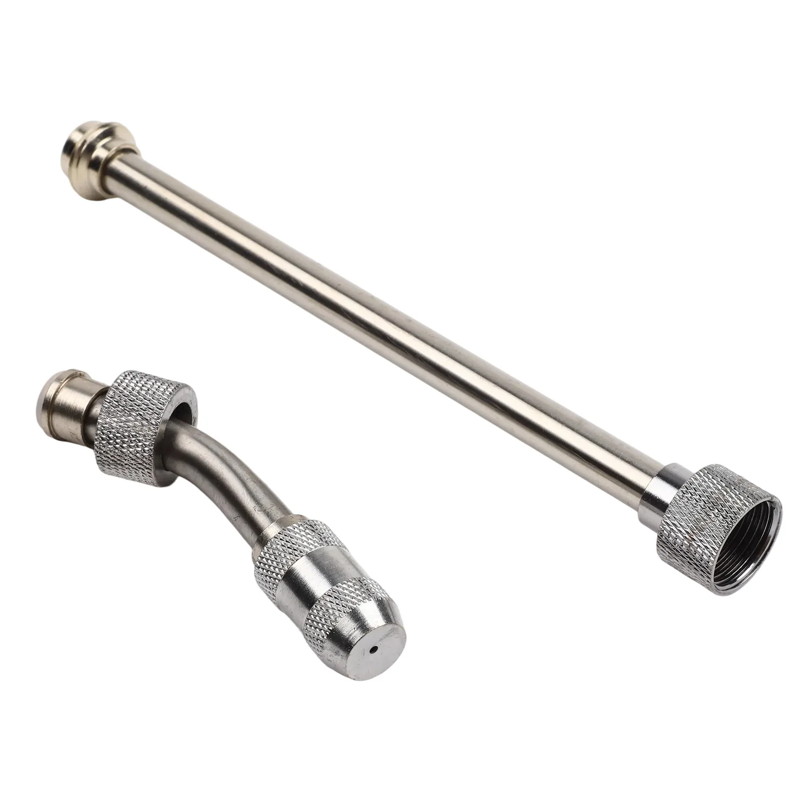 Adjustable Retractable Spray Wand with Stainless Steel Body Dual Brass Barbs and Rotating Nozzle for 3/8 inch and 1/4 inch Hoses