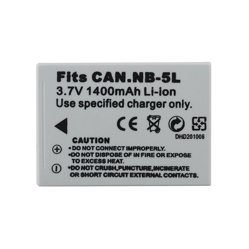 NB-5L 1400mAh Battery for Canon IXUS 800 IS 850 900 TI 950 960 970 980 S110 SX200 SX210 SX220 NB 5L Camera Batteries