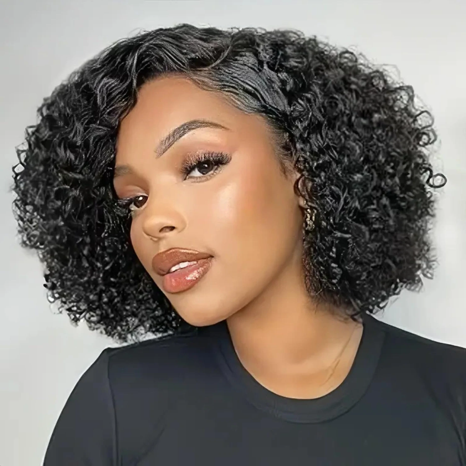 

Curly Wave Human Hair Wig 150% Density 8Inch 13x4 Transparent Lace Front Human Hair Wig Remy Wigs For Women Human Hair Wig