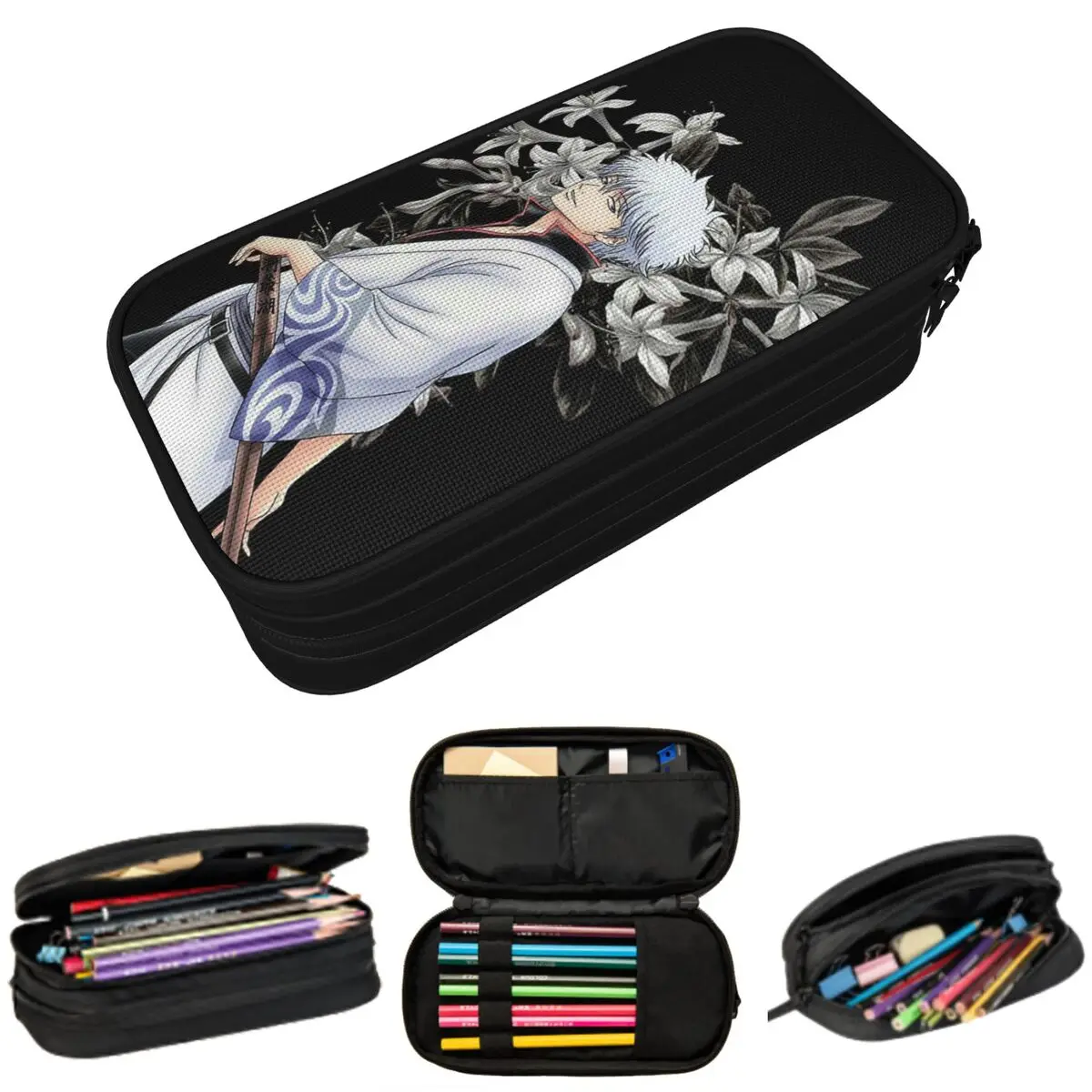 

Anime Gintama Gintoki Pencil Case for Students Gifts Pen Box Pencil Bag Stationery Supplies Pen Holder Bag