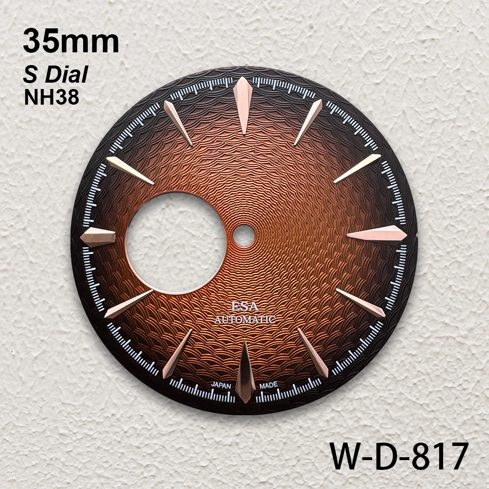 35mm S Logo Cocktail Hollow Out Dial Fit NH38/NH35/NH36 Movement High-Quality Weave Dial Watch Modification Accessories