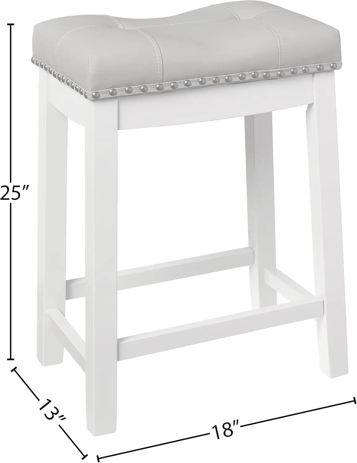 Juego de 2 Taburetes de Bar, Set de 24 ", cojín gris