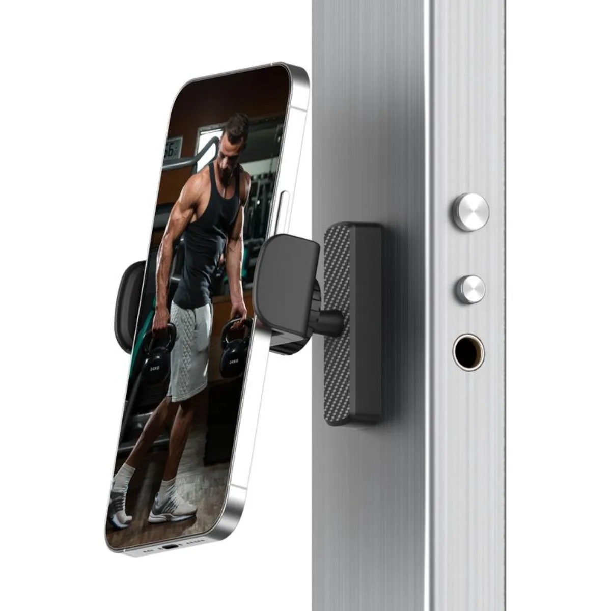 

Магнитный держатель телефона для тренажерного зала 360° ° Регулируемое, прочное портативное магнитное крепление для телефона для записи тренировок, предметов первой необходимости для фитнеса