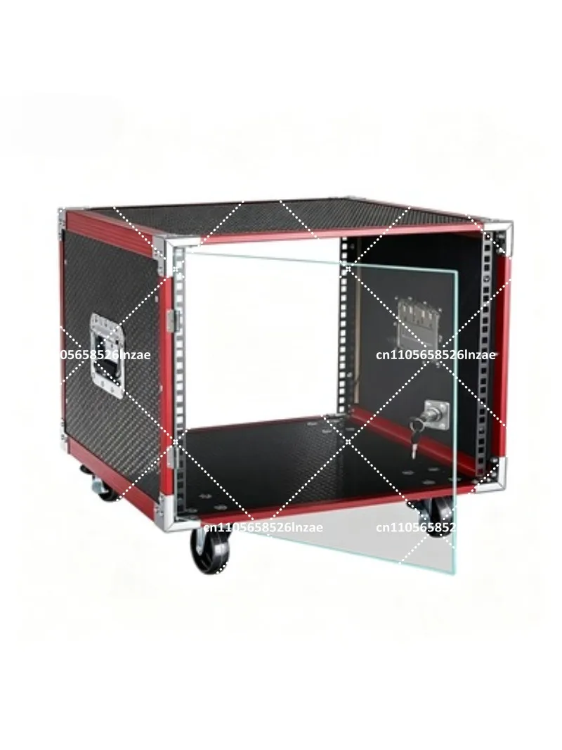 Portable 10U 12U 16U Shockproof Rack Case, Heavy Duty Flight Case for Audio Equipment, Reinforced Alloy Frame - view 4