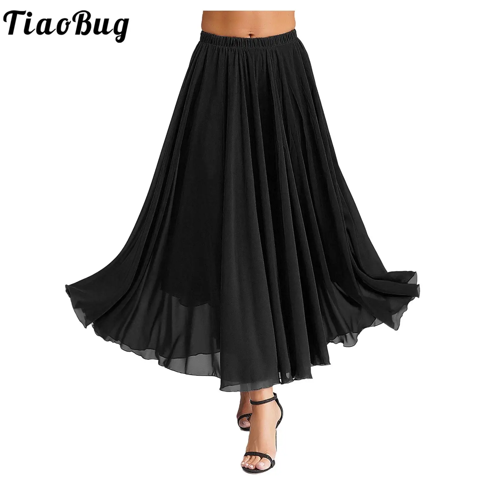 

Chiffon Tutu Dance Skirts for Women 720 Degree Flamenco Dance Long Skirts Ballerina Lyrical Flowy Swing Skirt Dance Dresses
