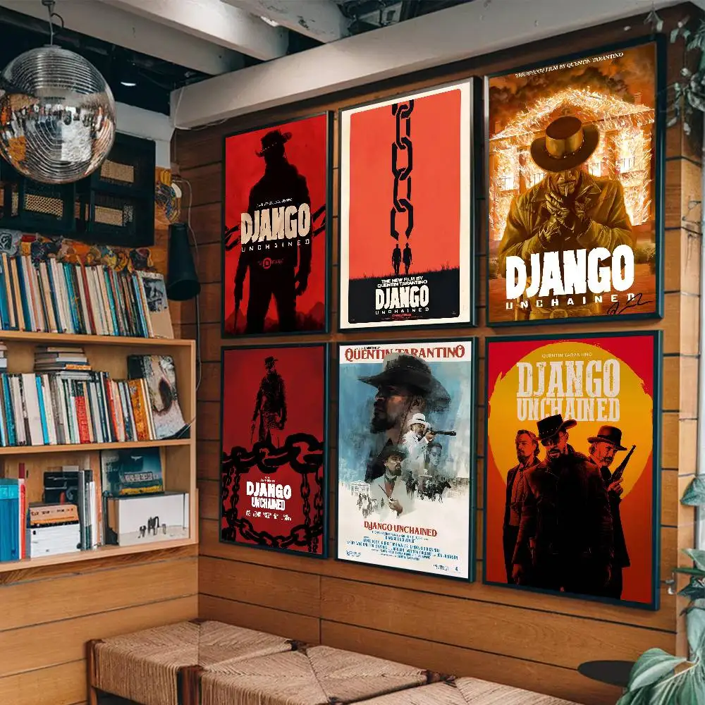 يطبع كوينتين تارانتينو جانغو غير مقيد الكلاسيكية المشارك ذاتية اللصق الفن ورق مقاوم للماء ملصق مقهى بار جدار الغرفة D #3