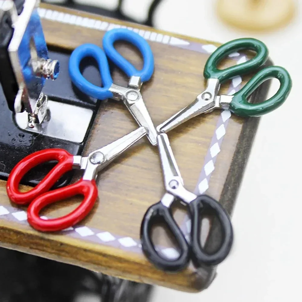 1/12 Scale Dollhouse Mini Metal Scissors, Tiny Miniature Shears, Dollhouse Scene Decor Accessories