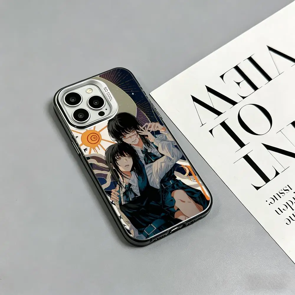 Funda de Teléfono de Lujo War Devil Asa Mitaka IMD Colorida Plateada para iPhone 17 16 15 14 13 12 Pro Max