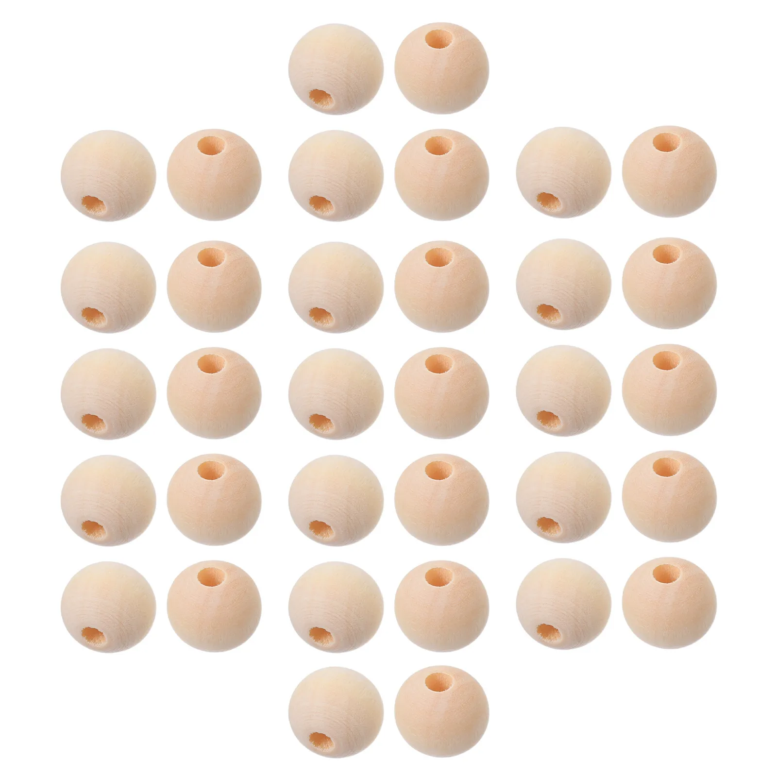 200Pcs Wooden Beads Unfinished Natural Wood Spacer Beads Round 14Mm Hole Craft Supplies for DIY Dreamcatcher Macrame Vase Filler