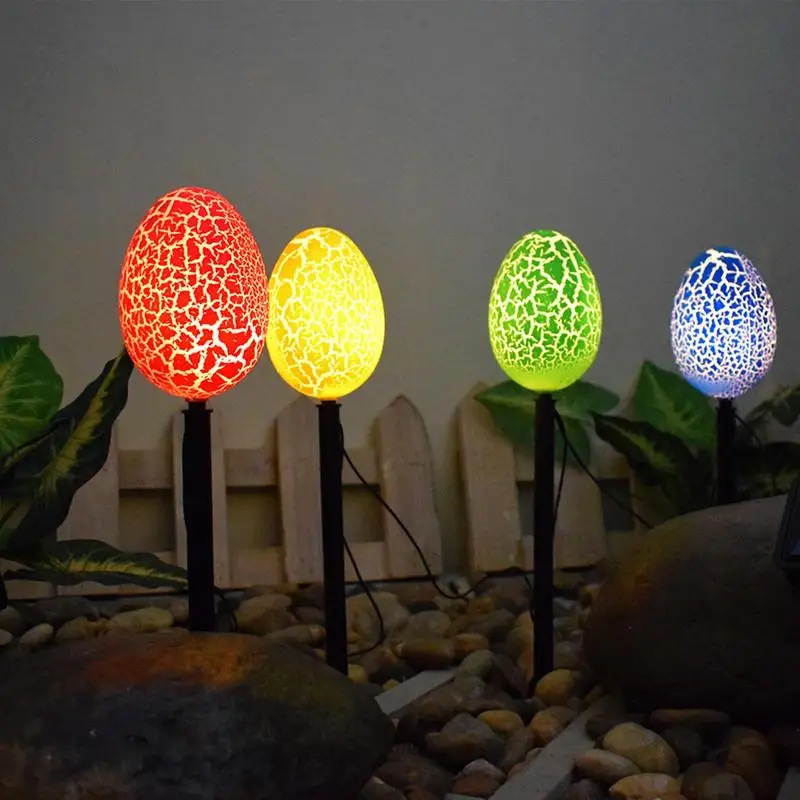 

Easter Egg Light Up Solar Garden Lights Outdoor Ground Stake Waterproof Xmas Pathway Lights For Christmas Lawn Yard Decoration