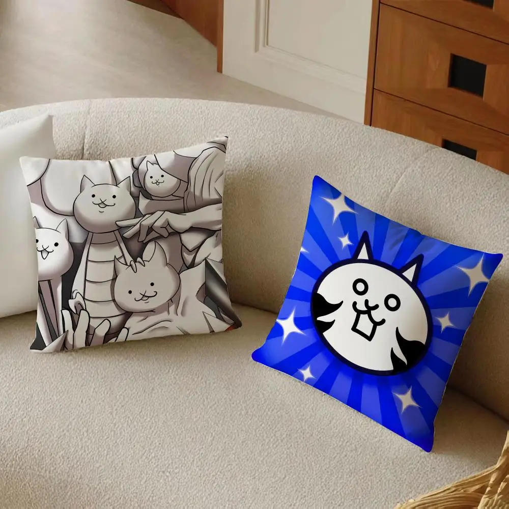 Quirky Hilarious The Battle Cats Cushion Cover Sofa Home Decor Living Room Accessory Holiday House Cushion Shell