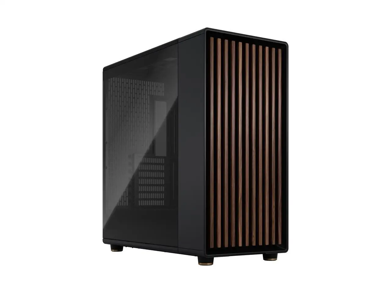 Fractal Design North XL ATX mATX Full Tower PC Case - Charcoal Black Chassis with Walnut Front and Dark Tinted TG Side Panel - FD-C-NOR1X-02