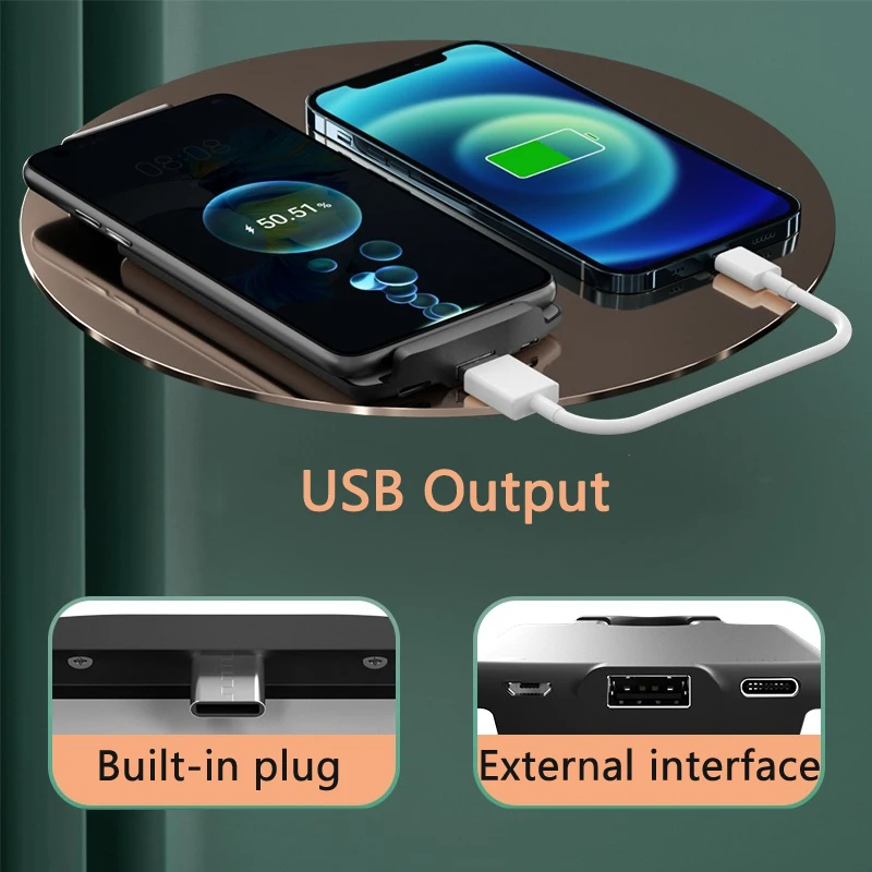 Universal Battery Charger Case 10000mAh Power Bank For Samsung Powerbank Type-C/for iPhone/Mirco USB Interfaces Backup Battery