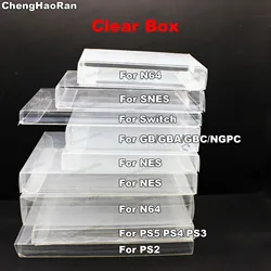 1X Transparent Clear Cartridge Protective Case Cover For GB GBA GBC SNES N64 NES NGPC Switch Protector Box For PS5 For PS4 /PS3