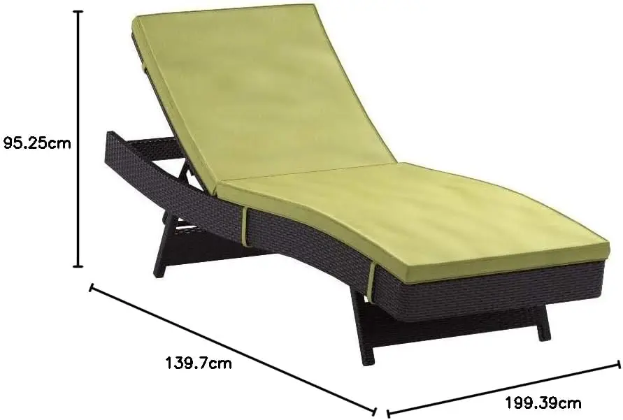 Modway Roept Rieten Rotan Buitenterras Chaise Loungestoelen Bijeen In Espresso Mokka-Set Van 1/2/4/6