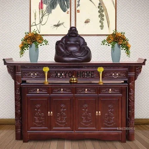 Massief Houten Altaar Boeddha Heiligdom Huishouden Economische Altaartafel Guanyin Nieuwe Chinese Stijl