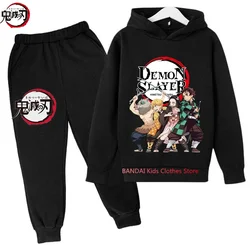 2-13 Years Old Kids Demon Slayer Hoodies Sets Children's Autumn And Spring Long Sleeve Sweatshirts Trousers 2pcs Costume Outfits