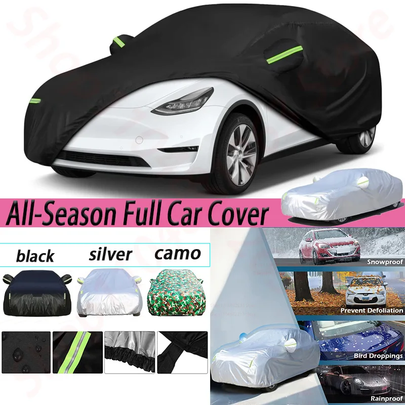 

Custom Waterproof Car Cover For Tesla Model Y Heavy Duty Protection Hail & Windproof with Reflective Strip