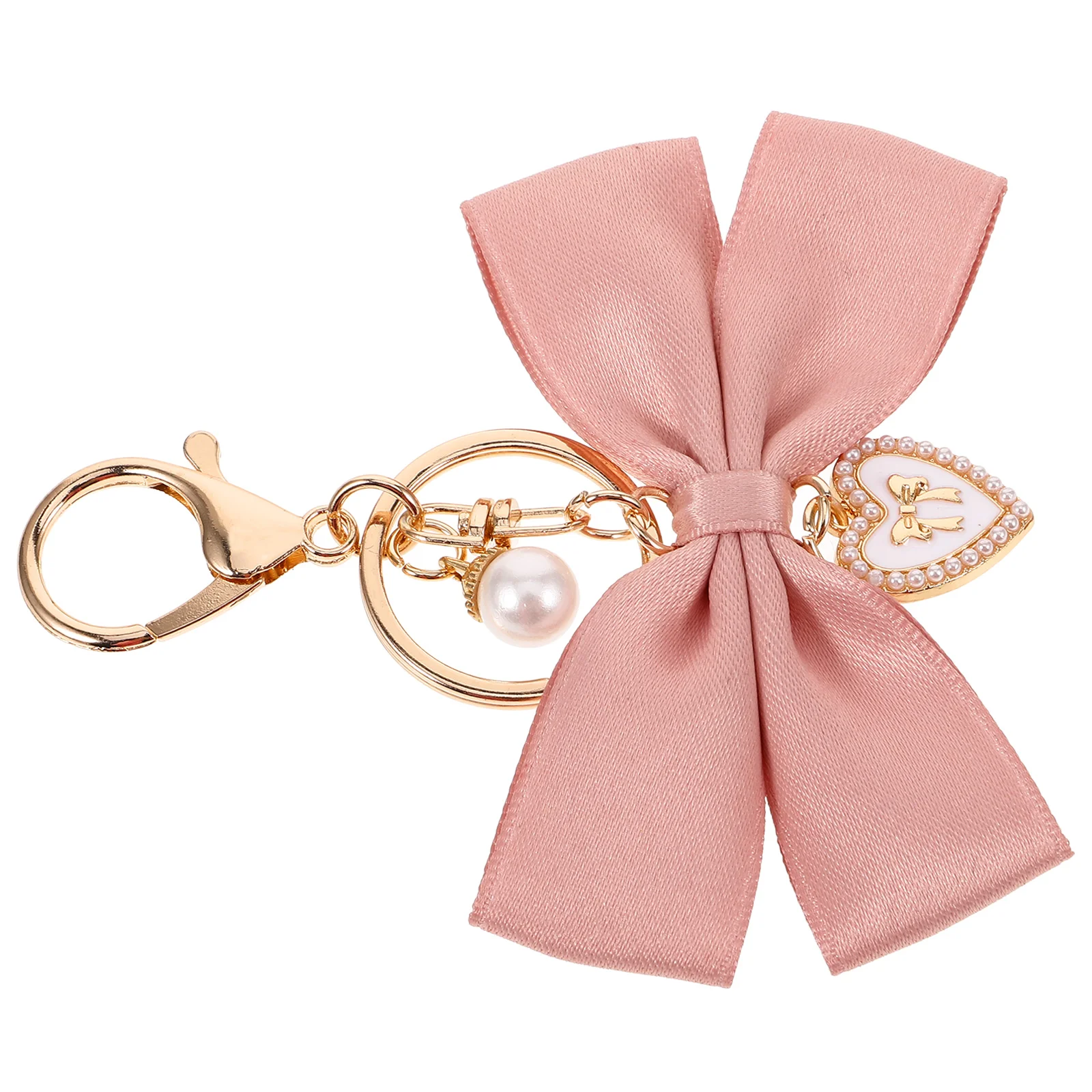 Key Holder Ribbon Bow Pendant Car Keychain Purse Rings Accessories Bowknot Chains Pink for Keys Women Miss