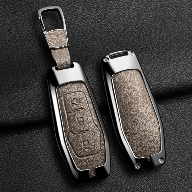 

Zinc Alloy For Ford Focus 3 4 ST Mondeo 5 MK5 Mustang F-150 Explorer Edge Fiesta Kuga MK3 4 Car Remote Key Case Cover Holder