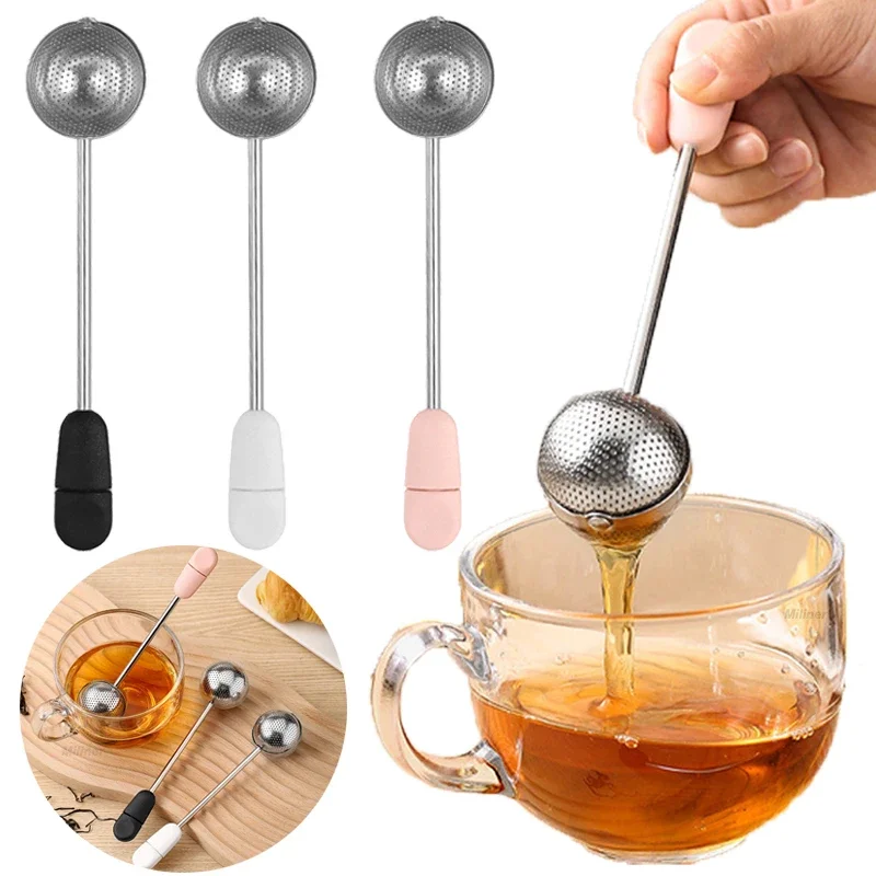 Rotatable Stainless Steel Tea Infuser Teapot Spice Tea Strainer for Loose TeaFine Mesh Reusable Tea Filter Teaware Accessories