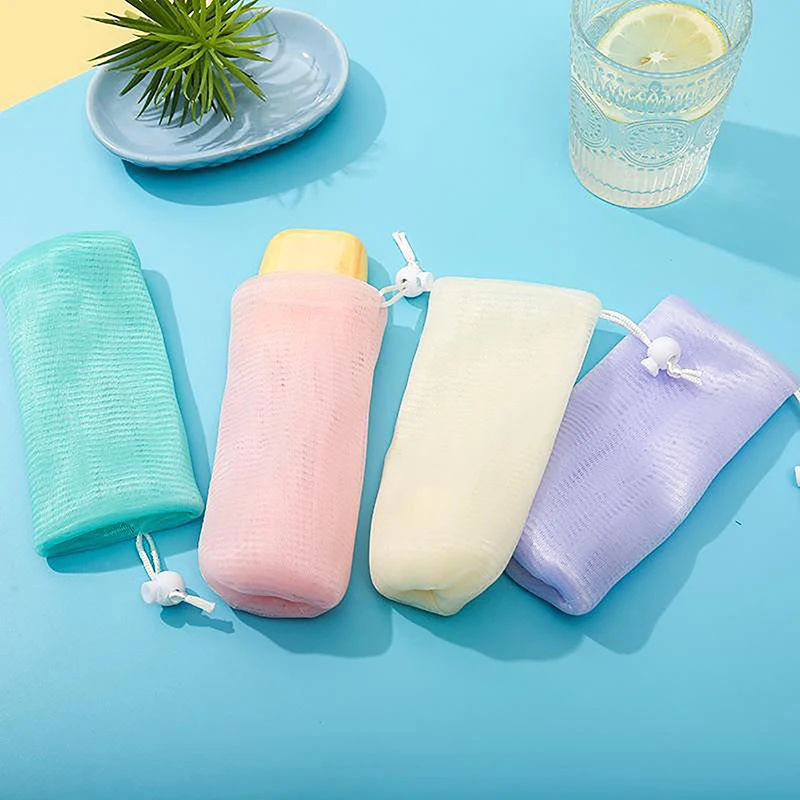 1 ชิ้นหนา 6 ชั้น Foaming สบู่กระเป๋า Facial Cleanser ตาข่ายกระเป๋าอาบน้ําซักผ้าเครื่องมือ Body Cleansing Nets Helper ล้างหน้า