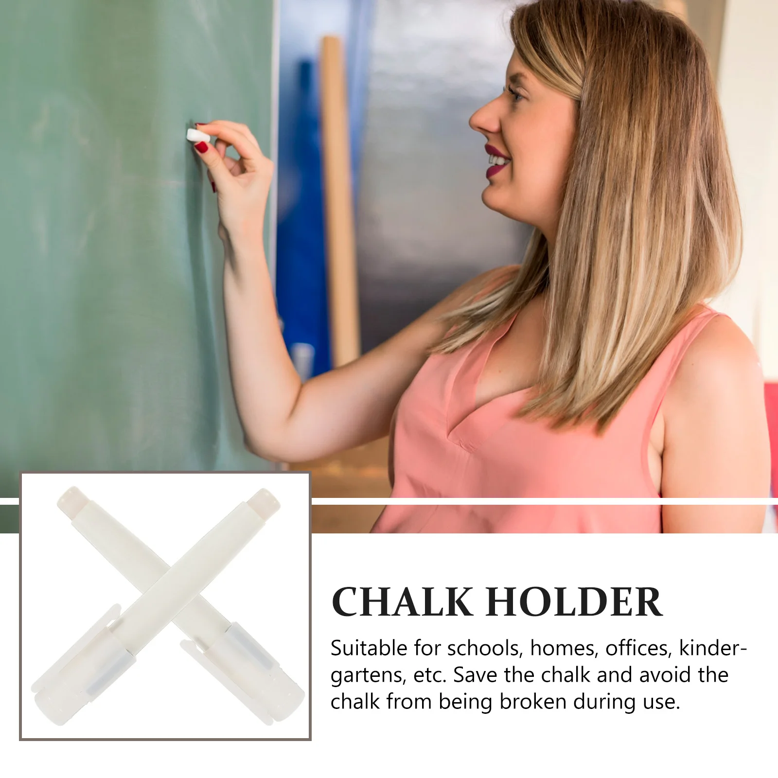 2 Stück Clip-Verlängerungshalter, leichter Kunststoff, ausziehbar, für Schule, Büro, Zuhause, staubfrei, Schreiben, Aufbewahrungshalter, tragbar