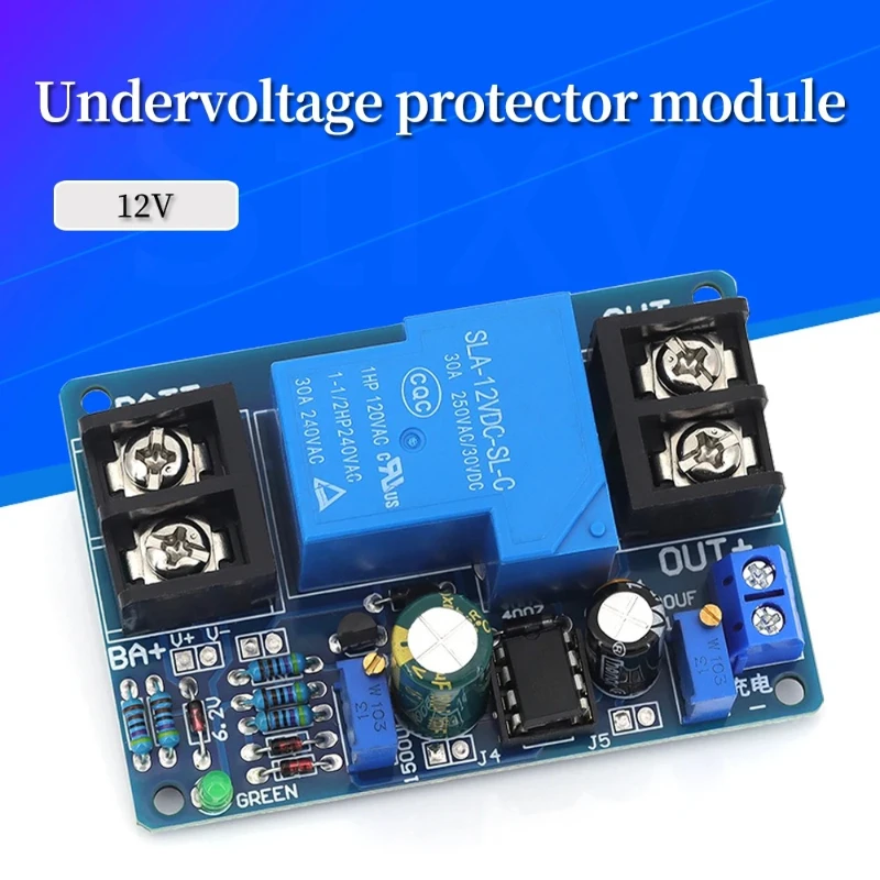 Universal 12V 30A battery protection module prevents over discharge voltage and automatically restores low voltage
