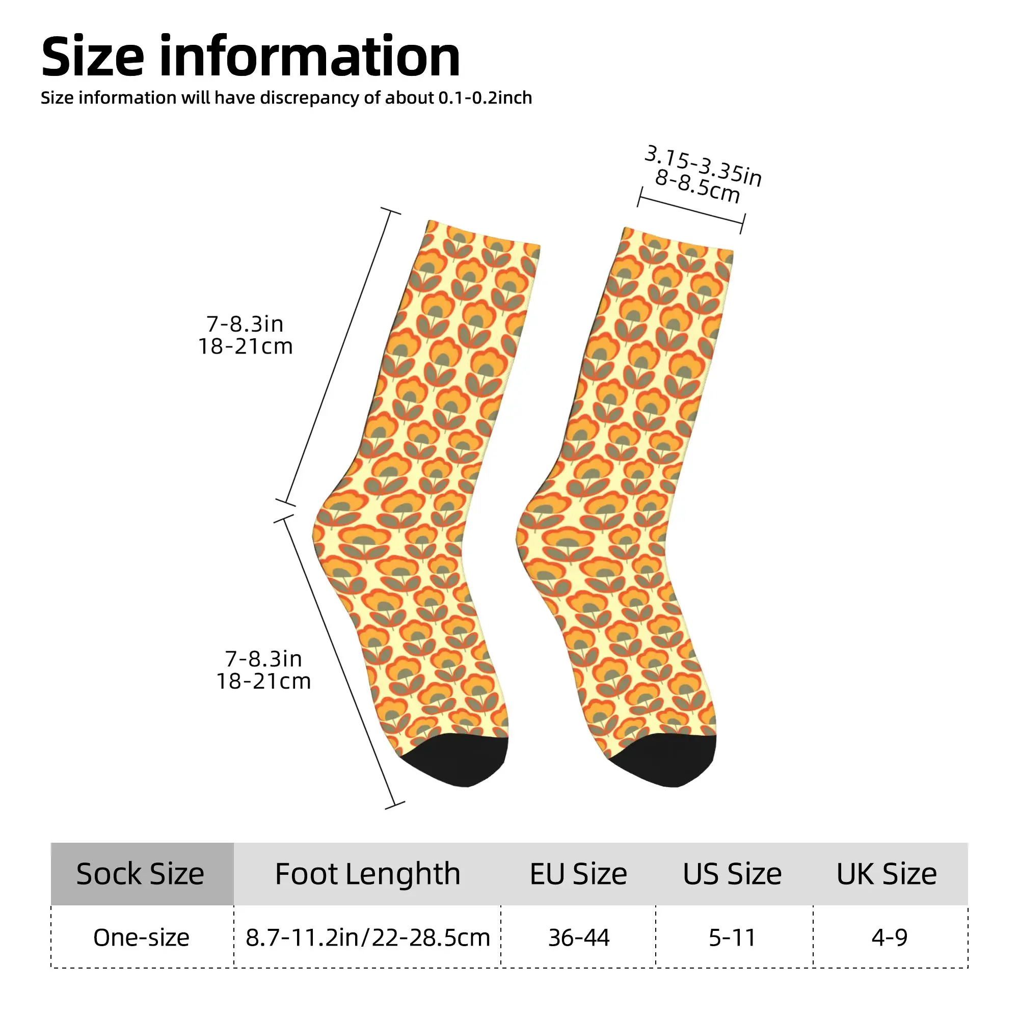 Calcetines geniales Orla Kiely Calcetines de tripulación de flores escandinavas para hombres Medias con impresión 3D Mujer