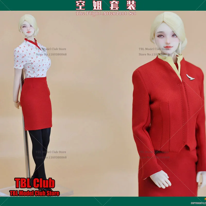 

CUKE TOYS MA-033 1/6 Red Color The G Airlines Flight Attendant Costume Set Professional Dress Jacket Accessories Fit 12in Figure