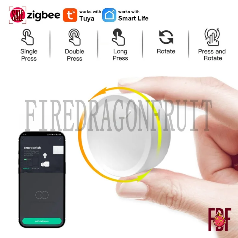 Zigbee SmartButton SwitchWireless Magnetic Tile Knob 2 Way Dimming Scene Controller HomeAutomation Compatible Z2M