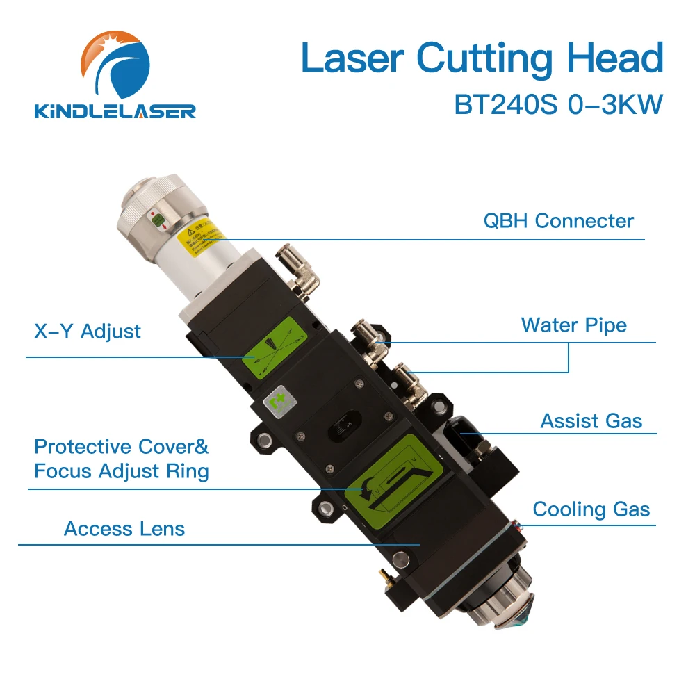 Raytools-Cabezal de corte por láser de fibra BT240S 0-3kW, enfoque Manual para máquina de corte por láser Raycus IPG, BT240