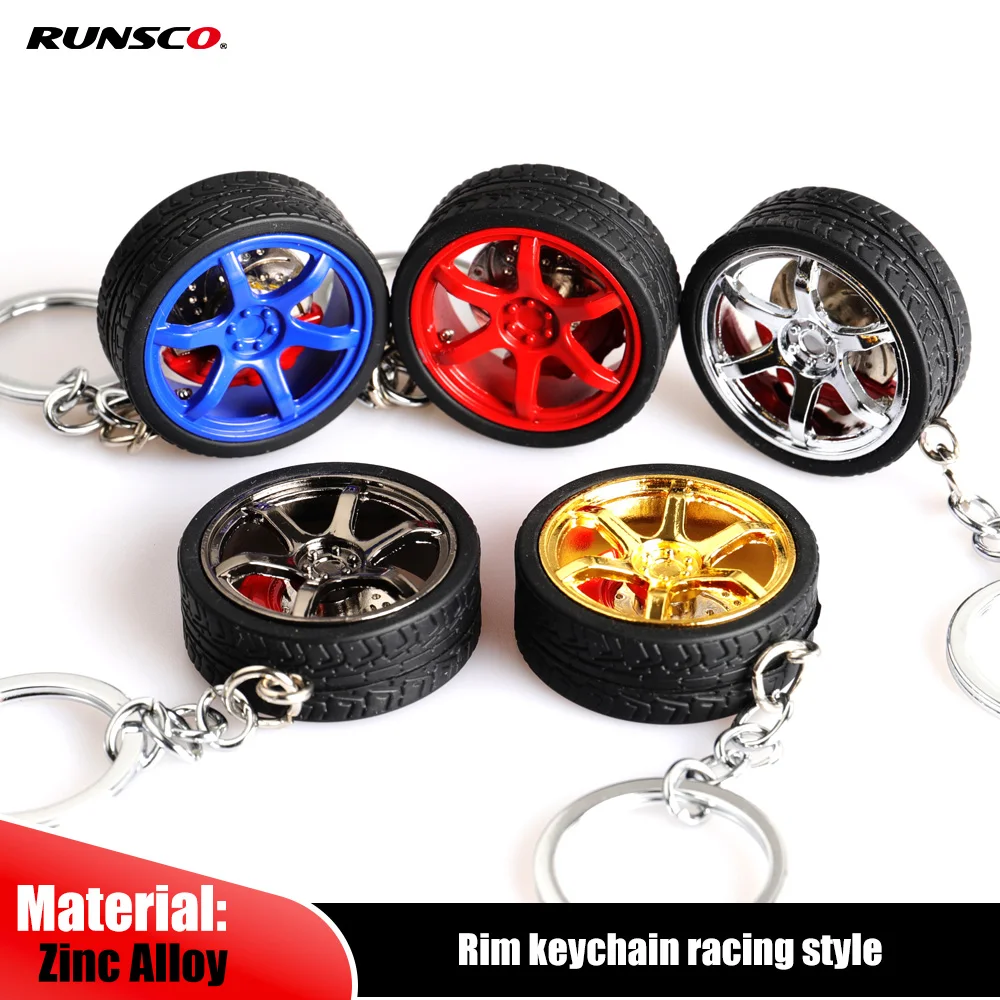 

RIM Wheel Keychain Car Wheel Nos Turbo Keychain Key Ring Metal with Aluminum Brake Discs Keyfob for TOYOTA TE37 Style