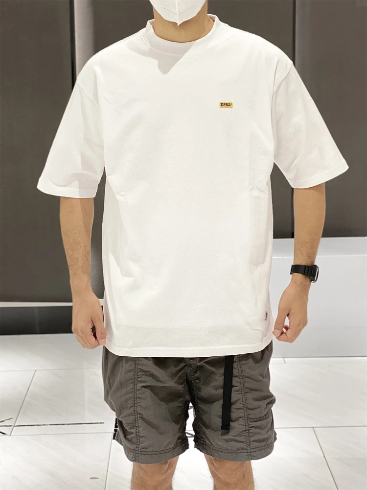 

FR2 rabbit embroidery box neutral American cotton solid color short-sleeved T-shirt