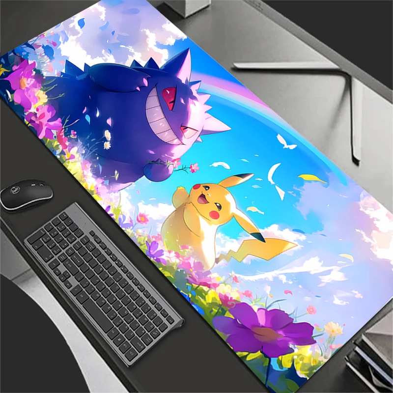 Mouse Pad P-Pokemons G-Gengar Large Gamer Gaming Accessories Speed Keyboard Rubber Lock Edge Desk Mat Laptop mousepad