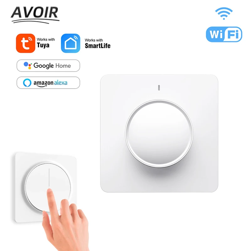 

Avoir Wall Dimmer Switch Wifi Smart Touch Light Switch Smart Life /Tuya App Control Works With Alexa Google Home Voice Assistant