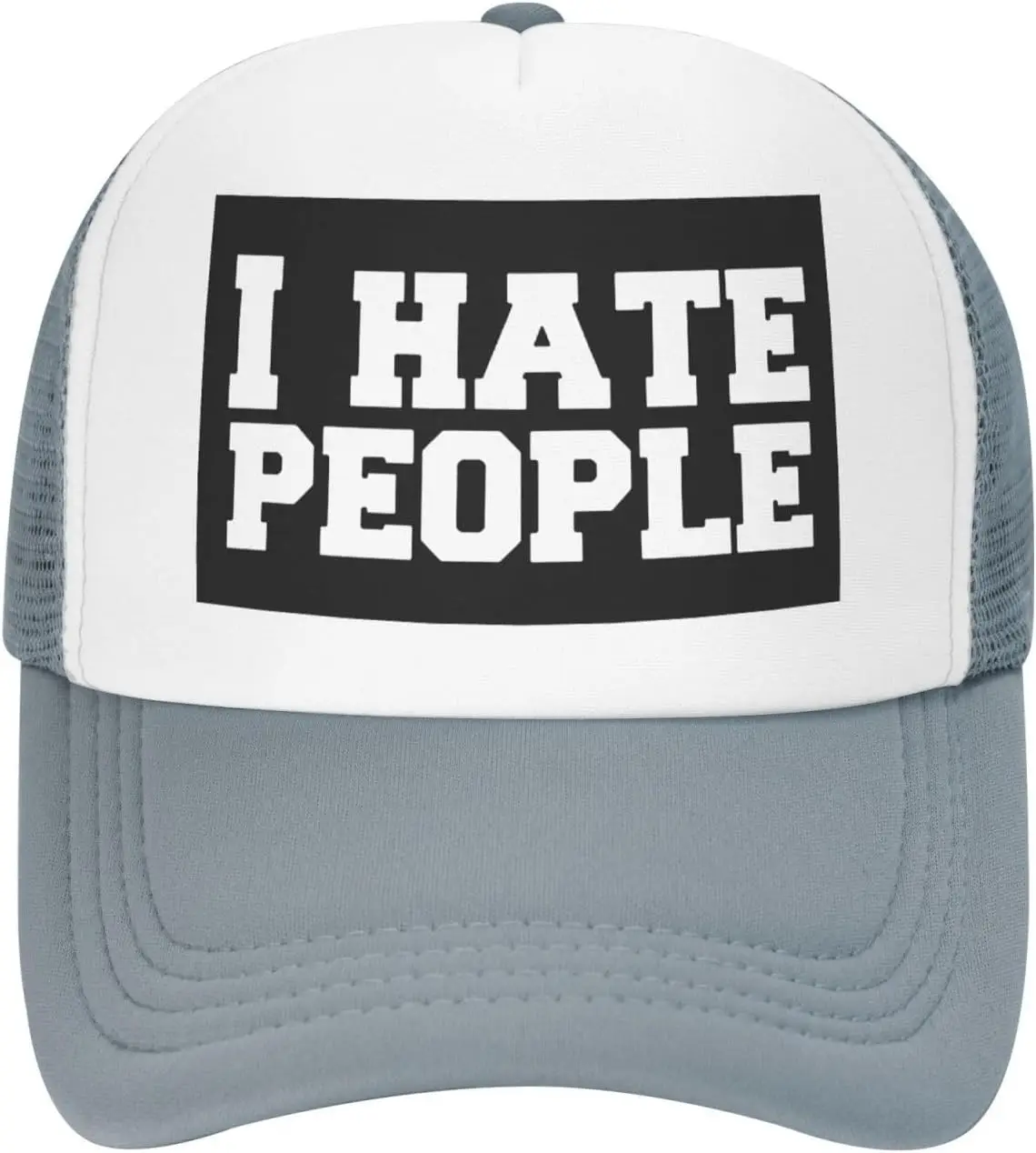 I Hate People Trucker Hat Funny Mesh Baseball Snapback Cap for Adults Outdoor Casual Unisex