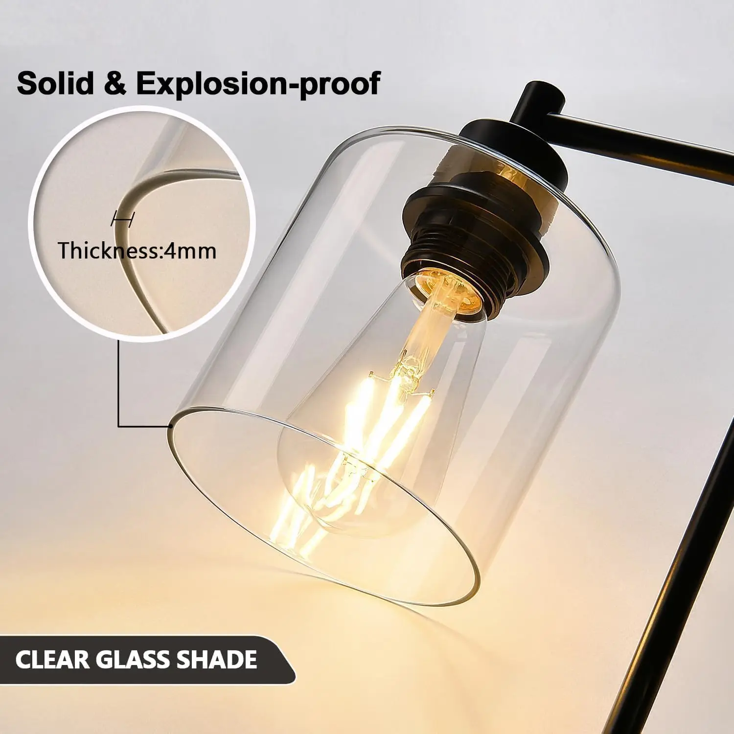 1 Pack Clear Glass Shade Cylinder, Glass Lamp Shade Replacement Shade for Pendant light,Desk lamp,Bathroom Light Fixtures