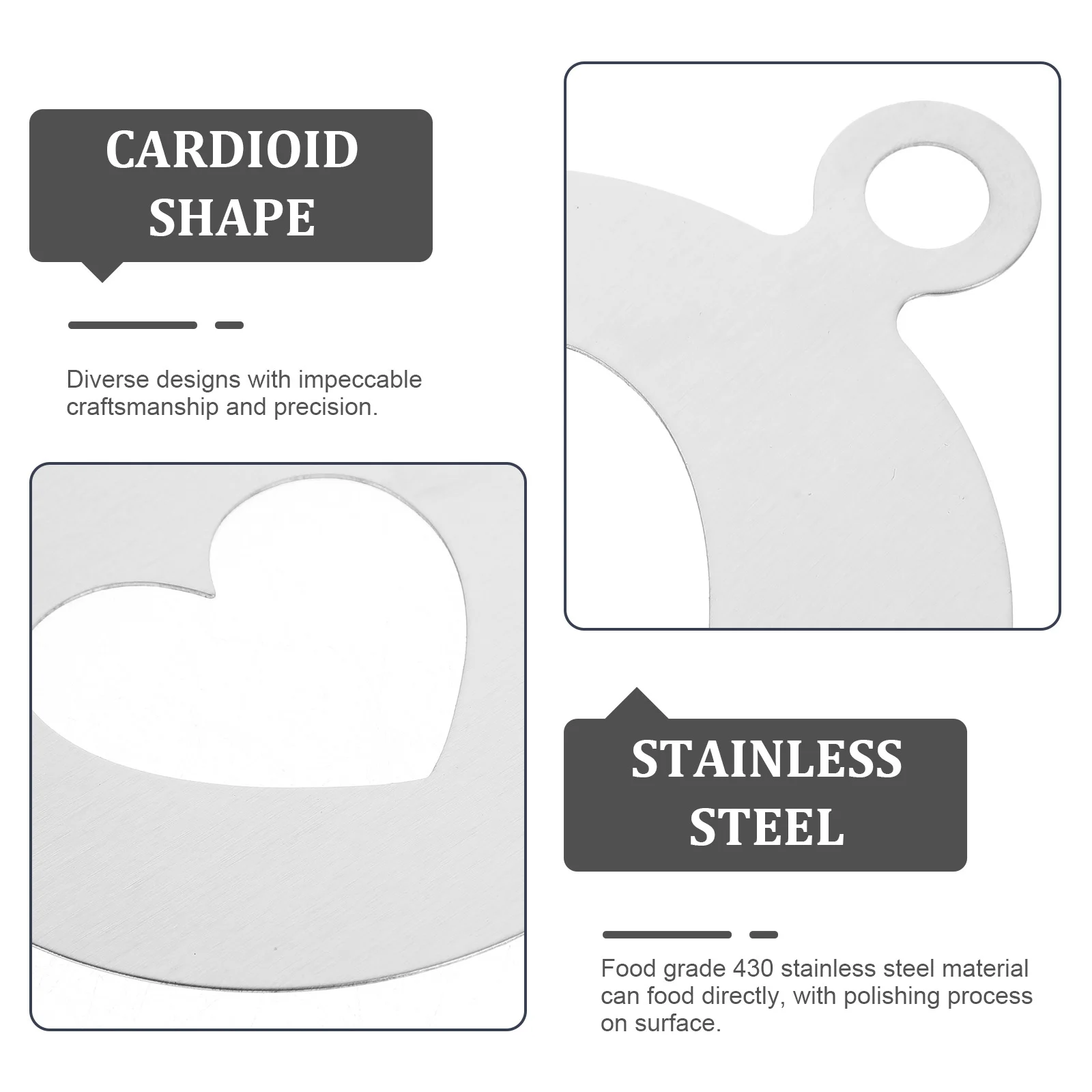 

Coffee Art Stencils Stainless Steel Heart Pattern Coffee Decorating Template Latte Art Cappuccino Cake Baking Sprinkling