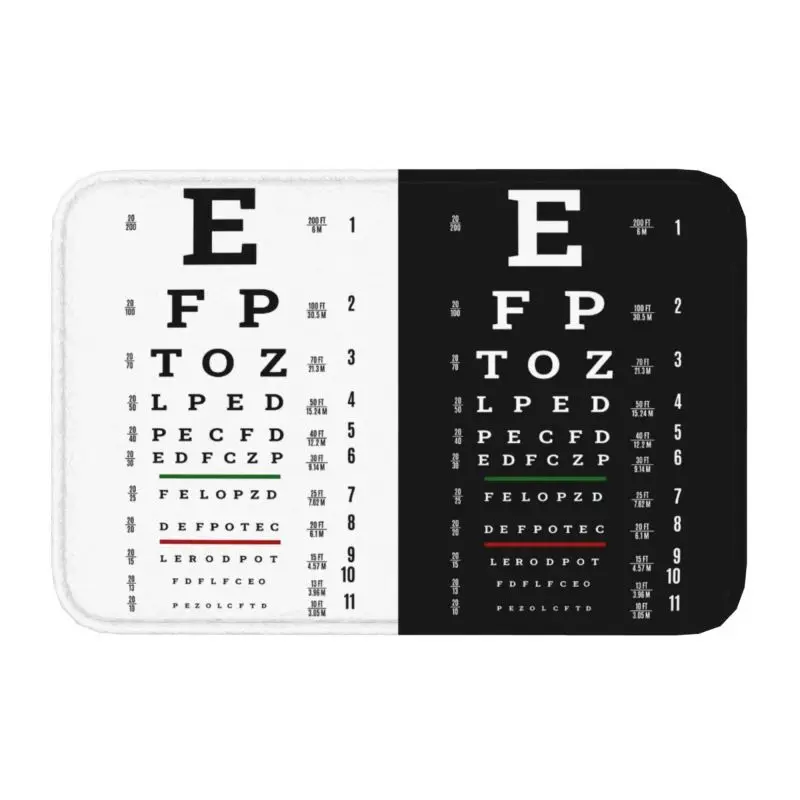 Personalized Snellen Chart Eye Test Doormat Mat Anti-Slip Optometrist Optician Kitchen Bathroom Balcony Rug Carpet 40*60cm