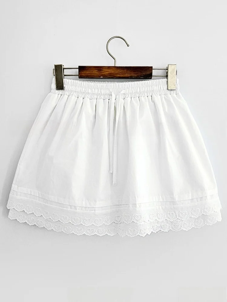 Chic Pure Love Heart Layered A-Line  Skirt Women's f-length Pants Spring Summer New Arrival Dongda Gate 2025