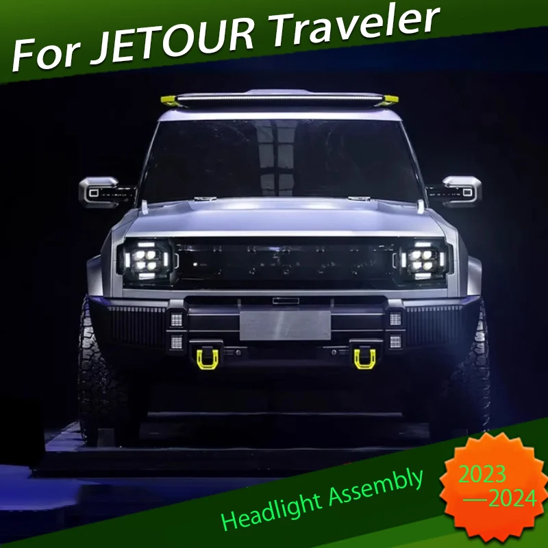 Headlight Assembly Fit for JETOUR Traveler T2 2023 2024 Modification Matrix Laser LED Lens Headlight Lossless Upgrade Parts